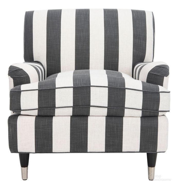 The appearance of Chloe Black and White Club Chair designed by Safavieh in the traditional interior design. This black and white piece of furniture  was selected by 1StopBedrooms from Chloe Collection to add a touch of cosiness and style into your home. Sku: MCR4571H. Product Type: Accent Chair. Material: Stainless Steel. Image1