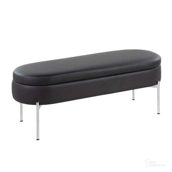 The appearance of Chloe Storage Bench In Black designed by Lumisource in the modern / contemporary interior design. This black piece of furniture  was selected by 1StopBedrooms from Chloe Collection to add a touch of cosiness and style into your home. Sku: BC-CHLOE STOR BK. Material: Leather. Product Type: Storage Bench. Image1