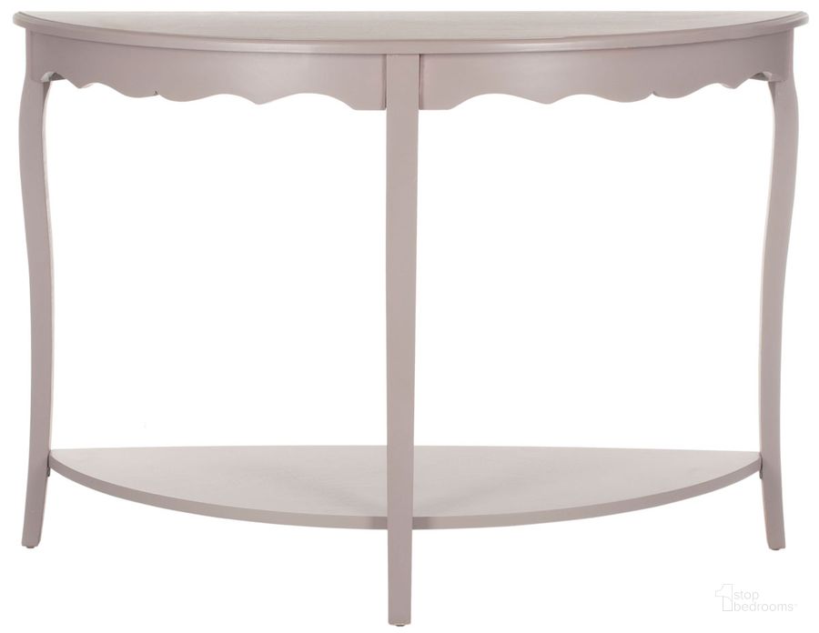 The appearance of Christina Quartz Gray Console designed by Safavieh in the transitional interior design. This grey piece of furniture  was selected by 1StopBedrooms from Christina Collection to add a touch of cosiness and style into your home. Sku: AMH6610D. Material: Wood. Product Type: Console. Image1