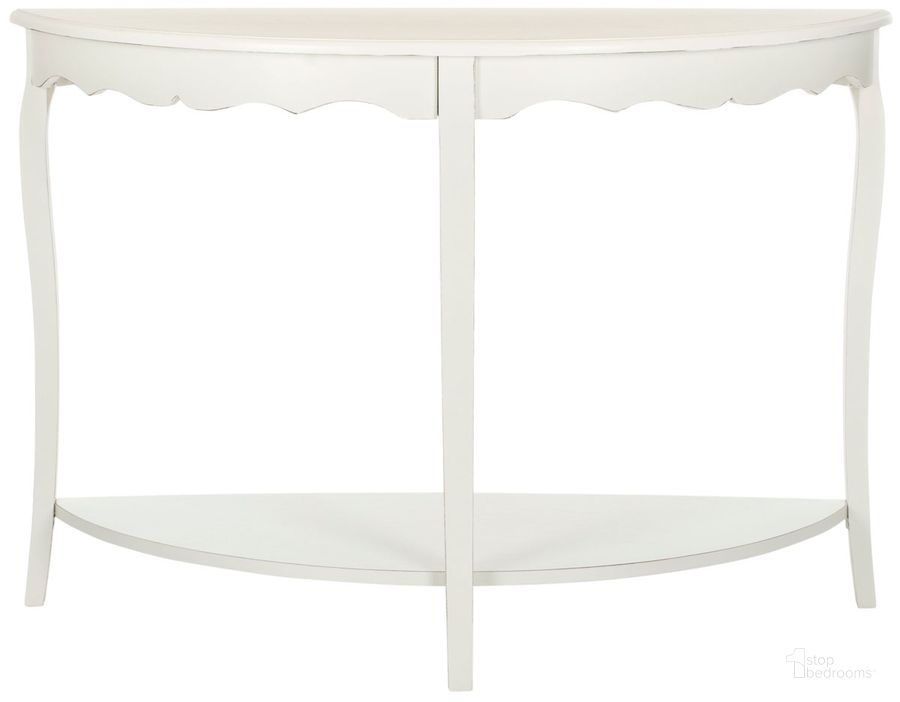 The appearance of Christina Shady White Console designed by Safavieh in the modern / contemporary interior design. This off white piece of furniture  was selected by 1StopBedrooms from Christina Collection to add a touch of cosiness and style into your home. Sku: AMH6610A. Material: Wood. Product Type: Console. Image1