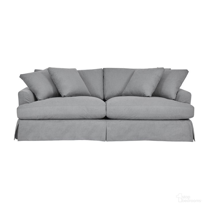 The appearance of Ciara 93 Inch Upholstered Sofa In Gray designed by Armen Living in the modern / contemporary interior design. This gray piece of furniture  was selected by 1StopBedrooms from Ciara Collection to add a touch of cosiness and style into your home. Sku: LCCI3PSL. Material: Wood. Product Type: Sofa. Image1