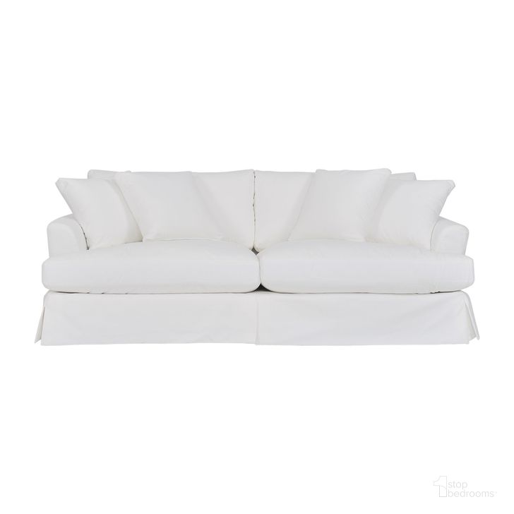 The appearance of Ciara 93 Inch Upholstered Sofa In Pearl designed by Armen Living in the modern / contemporary interior design. This pearl piece of furniture  was selected by 1StopBedrooms from Ciara Collection to add a touch of cosiness and style into your home. Sku: LCCI3PPL. Material: Wood. Product Type: Sofa. Image1