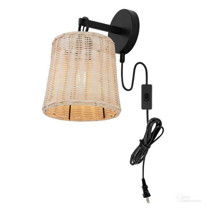 The appearance of Ciaran 9.5 Inch Natural and Black Wall Sconce Set of 2 designed by Safavieh in the coastal interior design. This black piece of furniture  was selected by 1StopBedrooms from Ciaran Collection to add a touch of cosiness and style into your home. Sku: SCN4080B-SET2. Material: Metal. Product Type: Wall Sconce. Image1