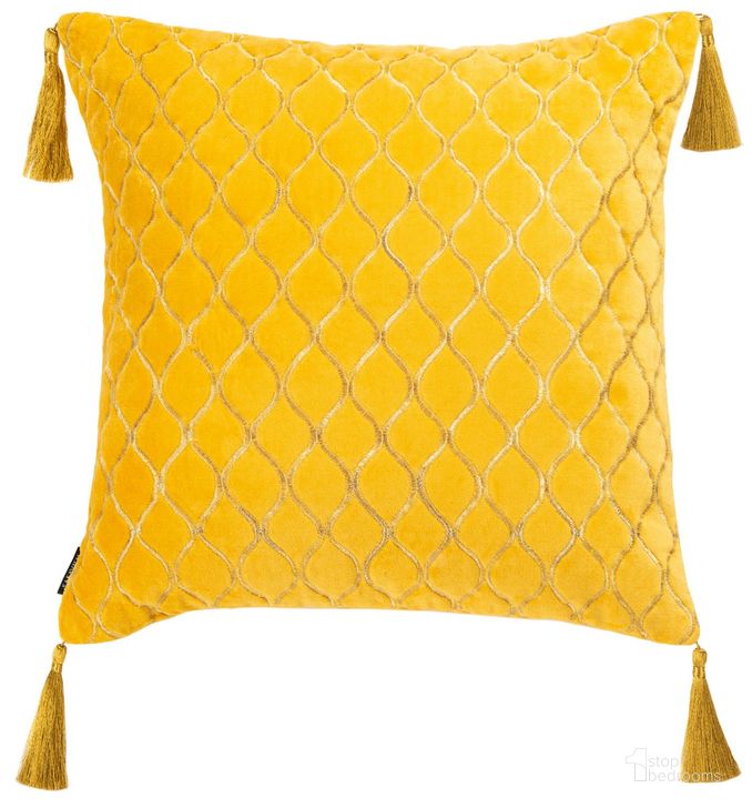 The appearance of Cilan Pillow in Yellow designed by Safavieh in the moroccan interior design. This yellow piece of furniture  was selected by 1StopBedrooms from Cilan Collection to add a touch of cosiness and style into your home. Sku: PLS6541A-1818. Material: Cotton. Product Type: Pillow. Image1
