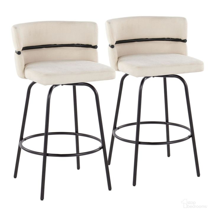 The appearance of Cinch Claire 26 Inch Fixed Height Counter Stool Set of 2 In Black designed by Lumisource in the modern / contemporary interior design. This black piece of furniture  was selected by 1StopBedrooms from Cinch Collection to add a touch of cosiness and style into your home. Sku: B26-CINCH-CLARZQ2 BKBKCR2. Material: Metal. Product Type: Barstool. Image1
