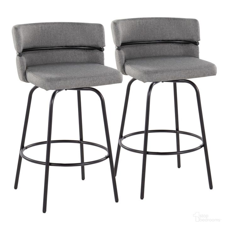 The appearance of Cinch Claire 26 Inch Fixed Height Counter Stool Set of 2 In Light Grey designed by Lumisource in the modern / contemporary interior design. This light grey piece of furniture  was selected by 1StopBedrooms from Cinch Collection to add a touch of cosiness and style into your home. Sku: B26-CINCH-CLARZQ2 BKBKLGY2. Material: Metal. Product Type: Barstool. Image1