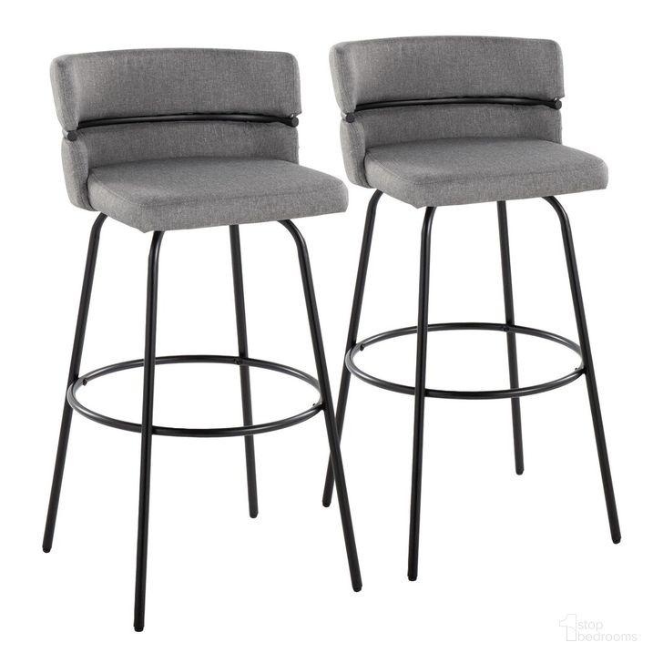 The appearance of Cinch Claire 30 Inch Fixed Height Barstool Set of 2 In Light Grey designed by Lumisource in the modern / contemporary interior design. This light grey piece of furniture  was selected by 1StopBedrooms from Cinch Collection to add a touch of cosiness and style into your home. Sku: B30-CINCH-CLARZQ2 BKBKLGY2. Material: Metal. Product Type: Barstool. Image1