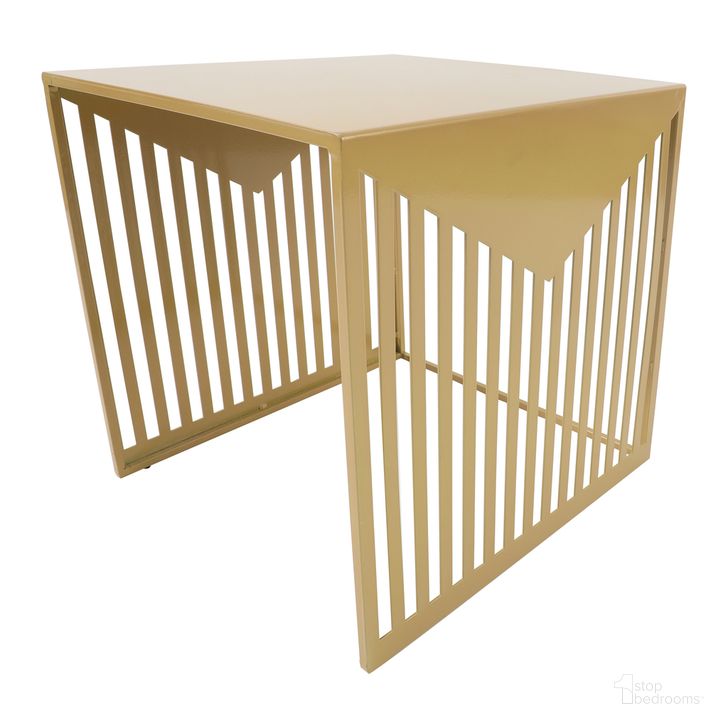 The appearance of Cisco Square Side Table In Gold designed by LeisureMod in the modern / contemporary interior design. This gold piece of furniture  was selected by 1StopBedrooms from Cisco Collection to add a touch of cosiness and style into your home. Sku: CT15GG. Material: Steel. Product Type: Side Table. Image1