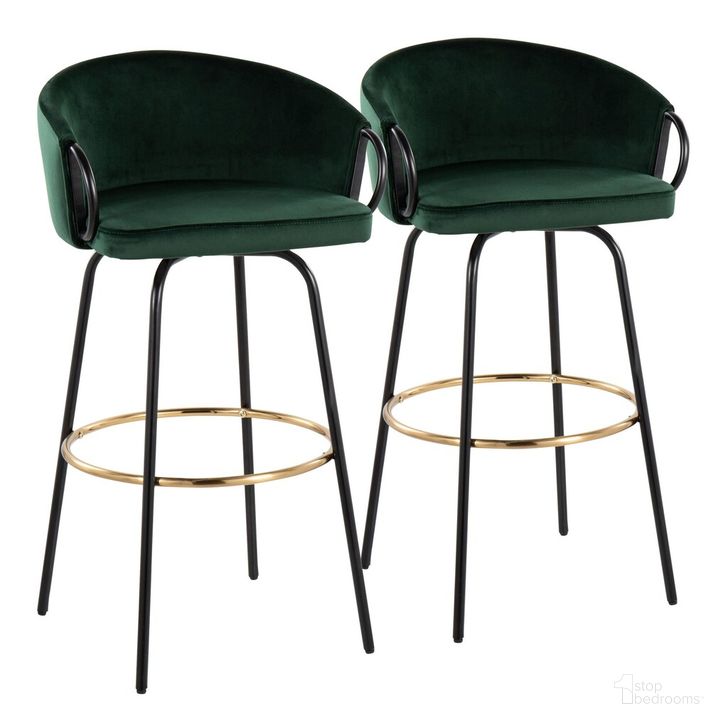 The appearance of Claire Barstool Set of 2 In Green Black designed by Lumisource in the modern / contemporary interior design. This green black piece of furniture  was selected by 1StopBedrooms from Claire Collection to add a touch of cosiness and style into your home. Sku: B30-CLAIRE2-SWVG BKVGN2. Material: Metal. Product Type: Barstool. Image1