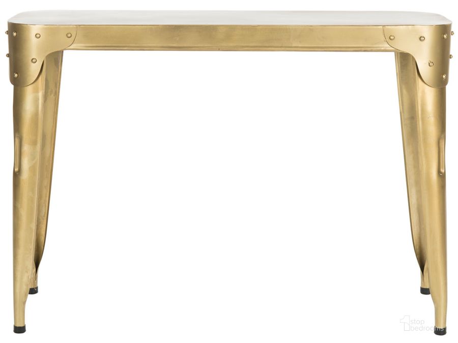 The appearance of Classic Iron Gold Console Table designed by Safavieh in the modern / contemporary interior design. This gold piece of furniture  was selected by 1StopBedrooms from Classic Collection to add a touch of cosiness and style into your home. Sku: FOX7206B. Product Type: Console. Material: Iron. Image1