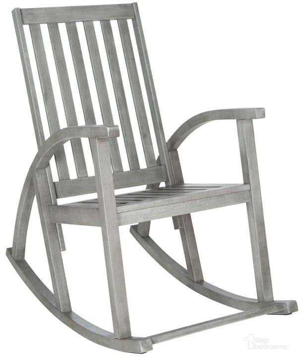 The appearance of Clayton Gray Wash Rocking Chair designed by Safavieh in the modern / contemporary interior design. This grey piece of furniture  was selected by 1StopBedrooms from Clayton Collection to add a touch of cosiness and style into your home. Sku: PAT7003B. Material: Steel. Product Type: Living Room Chair. Image1