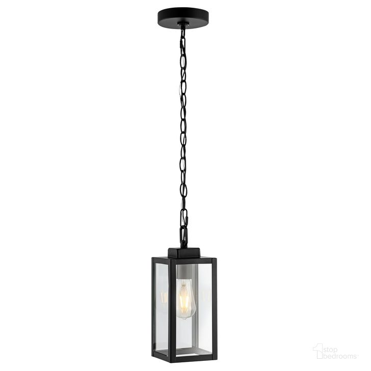 The appearance of Clemens Outdoor Pendant in Matte Black designed by Safavieh in the modern / contemporary interior design. This matte black piece of furniture  was selected by 1StopBedrooms from Clemens Collection to add a touch of cosiness and style into your home. Sku: PLT4019A. Material: Metal. Product Type: Outdoor Lighting. Image1