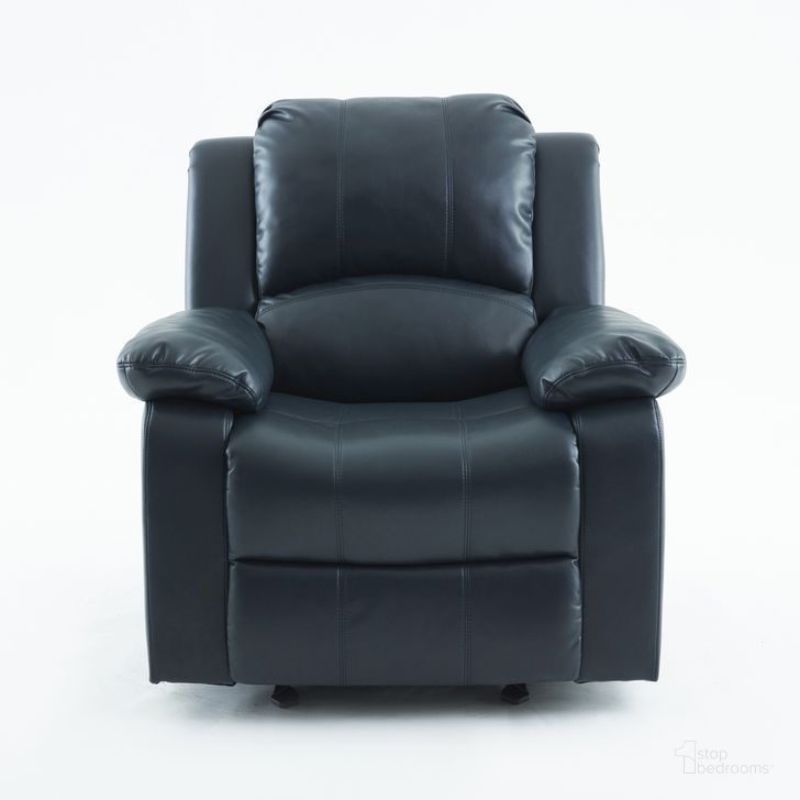 The appearance of Clifton Leather Gel Glider Rocker Recliner In Midnight Blue designed by Comfort Pointe in the traditional interior design. This midnight blue piece of furniture  was selected by 1StopBedrooms from Clifton Collection to add a touch of cosiness and style into your home. Sku: 8070-14. Product Type: Recliner. Material: Plywood. Image1