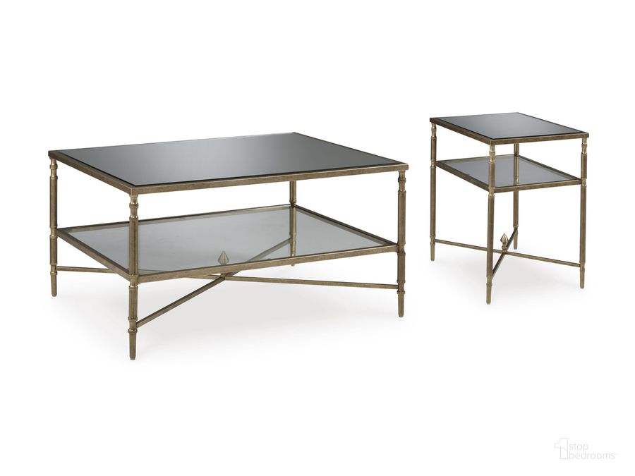 The appearance of Cloverty Occasional Table Set In Gold designed by Signature Design by Ashley in the traditional interior design. This gold piece of furniture  was selected by 1StopBedrooms from Cloverty Collection to add a touch of cosiness and style into your home. Sku: T440-1;T440-3. Material: Metal. Product Type: Occasional Table Set. Image1