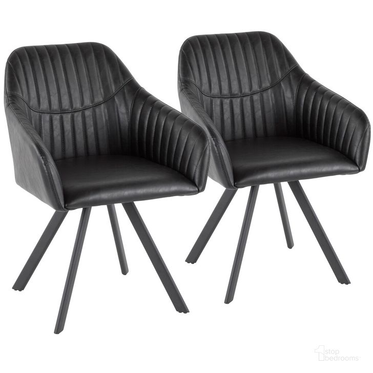 The appearance of Clubhouse Pleated Chair Set of 2 In Black designed by Lumisource in the modern / contemporary interior design. This black piece of furniture  was selected by 1StopBedrooms from Clubhouse Collection to add a touch of cosiness and style into your home. Sku: CH-CLBP BK+BK2. Material: Leather. Product Type: Chair. Image1