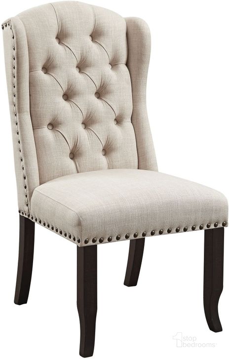 The appearance of Sania Wingback Chair Set of 2 In Beige designed by Furniture of America in the rustic / southwestern interior design. This beige piece of furniture  was selected by 1StopBedrooms from Sania Collection to add a touch of cosiness and style into your home. Sku: CM3324BK-SC-2PK. Material: Wood. Product Type: Accent Chair. Image1