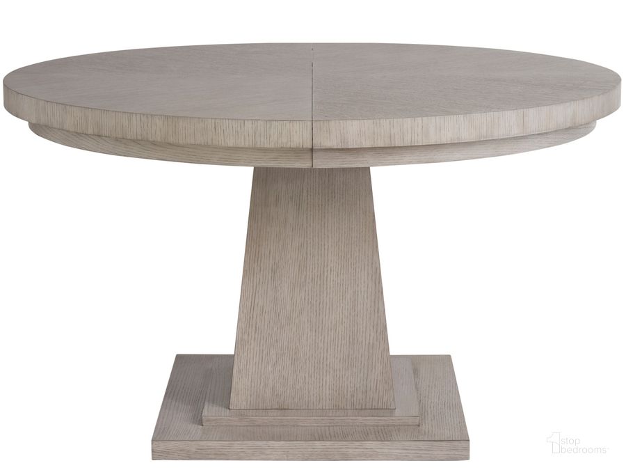 The appearance of Coalesce Rasmus Round Dining Table In Fog designed by Universal in the modern / contemporary interior design. This fog piece of furniture  was selected by 1StopBedrooms from Coalesce Collection to add a touch of cosiness and style into your home. Sku: U301656. Table Base Style: Pedestal. Table Top Shape: Round. Material: Wood. Product Type: Dining Table. Size: 72". Image1