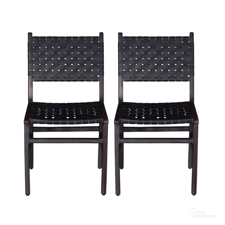 The appearance of Coastline Orson Leather Dining Chair Set of 2 In Black designed by Primo International in the rustic / southwestern interior design. This black piece of furniture  was selected by 1StopBedrooms from Coastline Collection to add a touch of cosiness and style into your home. Sku: 48188. Material: Wood. Product Type: Dining Chair. Image1