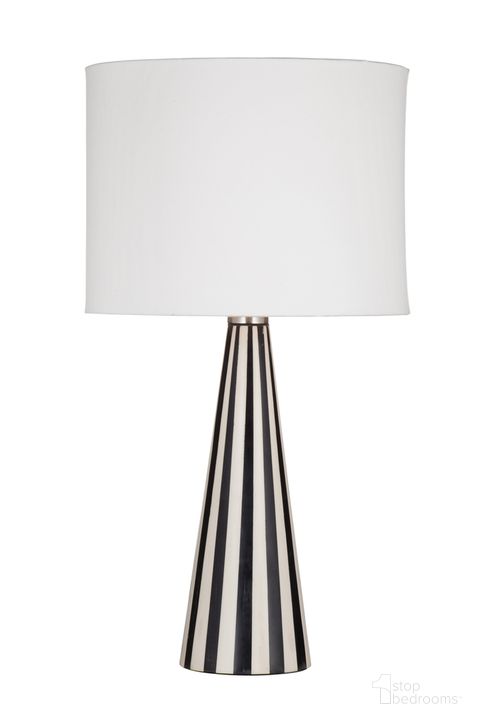The appearance of Cocos Table Lamp In Black and White designed by Bassett Mirror Company in the modern / contemporary interior design. This black/white piece of furniture  was selected by 1StopBedrooms from  to add a touch of cosiness and style into your home. Sku: L4313T. Material: Resin. Product Type: Table Lamp. Image1