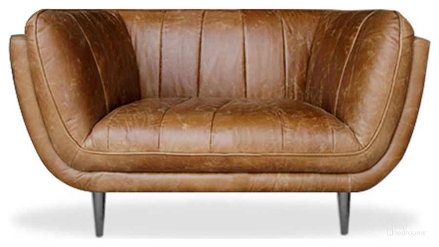 The appearance of Cognac Chair In Brown designed by Primitive Collections in the modern / contemporary interior design. This brown piece of furniture  was selected by 1StopBedrooms from  to add a touch of cosiness and style into your home. Sku: PCS2100110. Product Type: Sofa Chair. Material: Top Grain Leather.