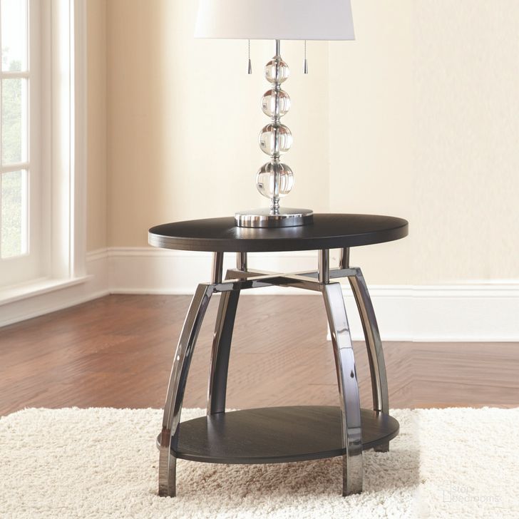 The appearance of Coham Silvershield 3D Laminate End Table designed by Steve Silver in the modern / contemporary interior design. This black piece of furniture  was selected by 1StopBedrooms from Coham Collection to add a touch of cosiness and style into your home. Sku: CM150E. Product Type: End Table. Material: MDF. Image1