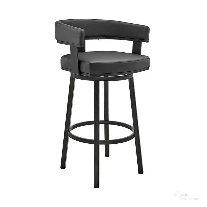 The appearance of Cohen 26 Inch Counter Height Swivel Bar Stool In Black Finish and Black Faux Leather designed by Armen Living in the modern / contemporary interior design. This black piece of furniture  was selected by 1StopBedrooms from Cohen Collection to add a touch of cosiness and style into your home. Sku: 721535761920. Product Type: Barstool. Material: Stainless Steel. Image1