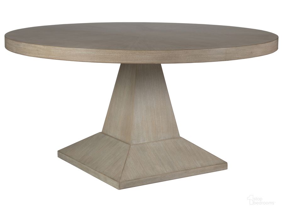 The appearance of Cohesion Program Chronicle Round Dining Table 01-2224-870C-40 designed by Artistica Home in the modern / contemporary interior design. This white wash piece of furniture  was selected by 1StopBedrooms from Cohesion Program Collection to add a touch of cosiness and style into your home. Sku: 01-2224-870C-40. Table Base Style: Pedestal. Table Top Shape: Round. Product Type: Dining Table. Size: 60". Image1