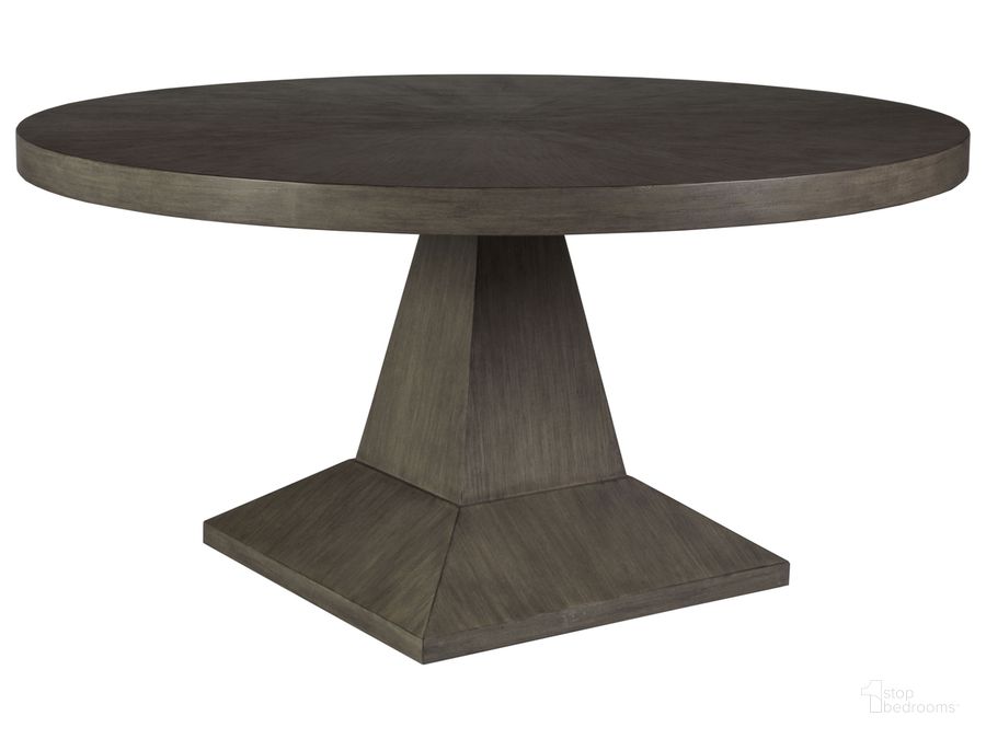 The appearance of Cohesion Program Chronicle Round Dining Table 01-2224-870C-41 designed by Artistica Home in the modern / contemporary interior design. This warm gray piece of furniture  was selected by 1StopBedrooms from Cohesion Program Collection to add a touch of cosiness and style into your home. Sku: 01-2224-870C-41. Table Base Style: Pedestal. Table Top Shape: Round. Product Type: Dining Table. Size: 60". Image1