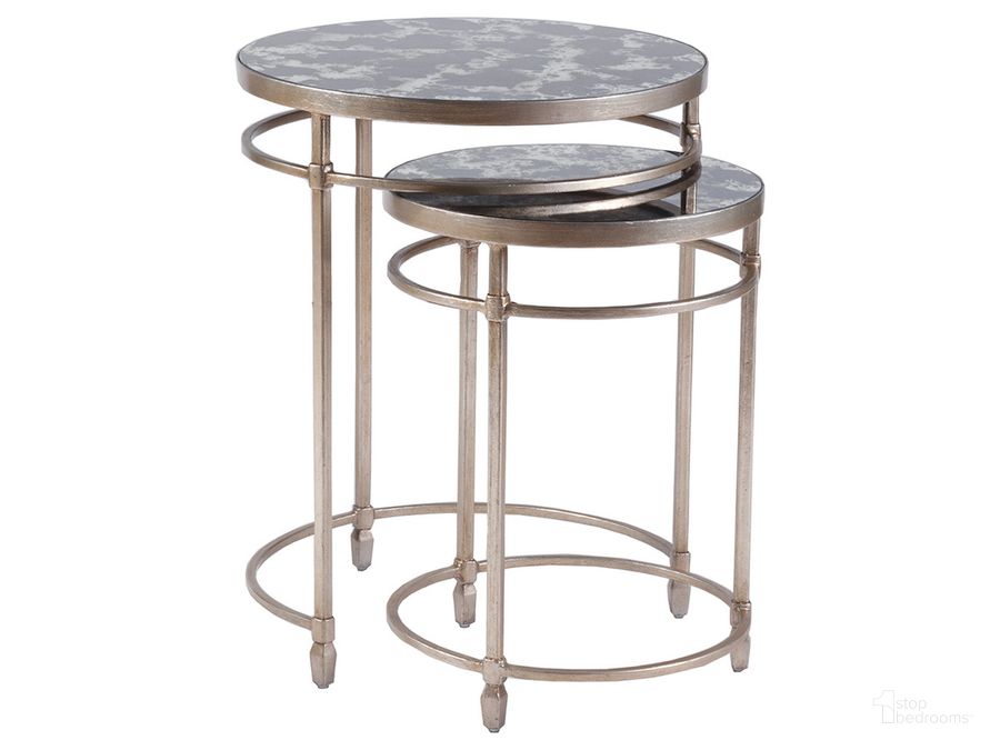 The appearance of Colette Round Nesting Table Set designed by Artistica Home in the industrial interior design. This gray piece of furniture  was selected by 1StopBedrooms from Colette Collection to add a touch of cosiness and style into your home. Sku: 01-2022-958. Product Type: Nesting Table. Image1