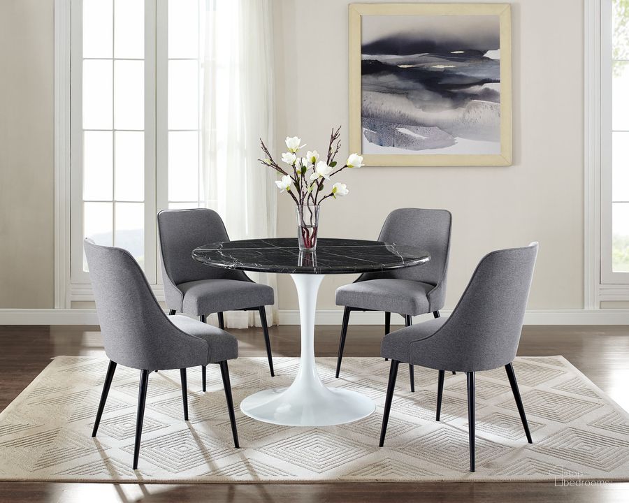 The appearance of Colfax 5-Piece Dining Room Set In Black designed by Steve Silver in the  interior design. This black piece of furniture  was selected by 1StopBedrooms from Colfax Collection to add a touch of cosiness and style into your home. Sku: CF450KMT;CF450SC;CF450SC;CF450WDB. Product Type: Dining Room Set. Material: MDF. Image1