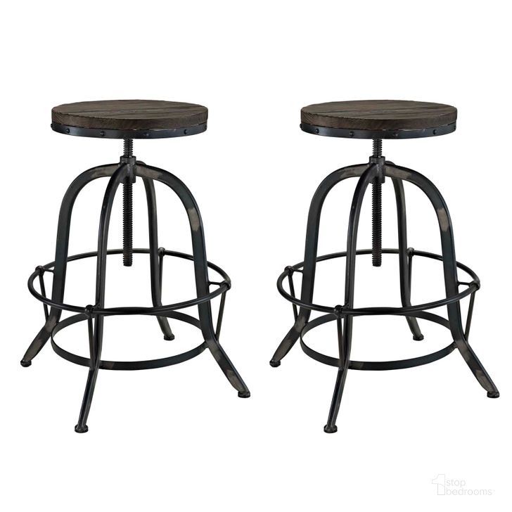 The appearance of Collect Black Bar Stool Set of 2 designed by Modway in the modern / contemporary interior design. This black piece of furniture  was selected by 1StopBedrooms from Collect Collection to add a touch of cosiness and style into your home. Sku: EEI-1603-BLK-SET. Product Type: Barstool. Material: Pine. Image1