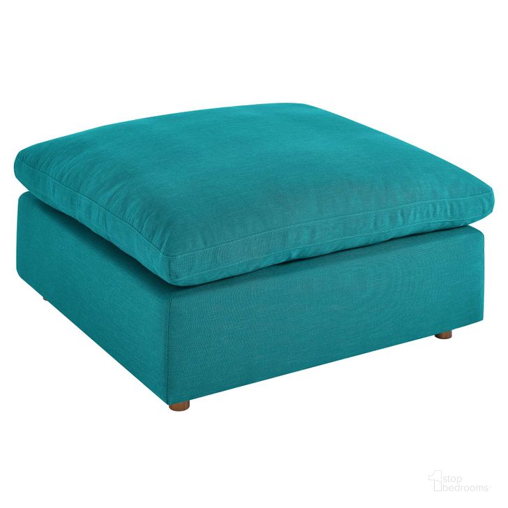 The appearance of Commix Teal Down Filled Overstuffed Ottoman EEI-3318-TEA designed by Modway in the modern / contemporary interior design. This teal piece of furniture  was selected by 1StopBedrooms from Commix Collection to add a touch of cosiness and style into your home. Sku: EEI-3318-TEA. Material: Wood. Product Type: Ottoman. Image1
