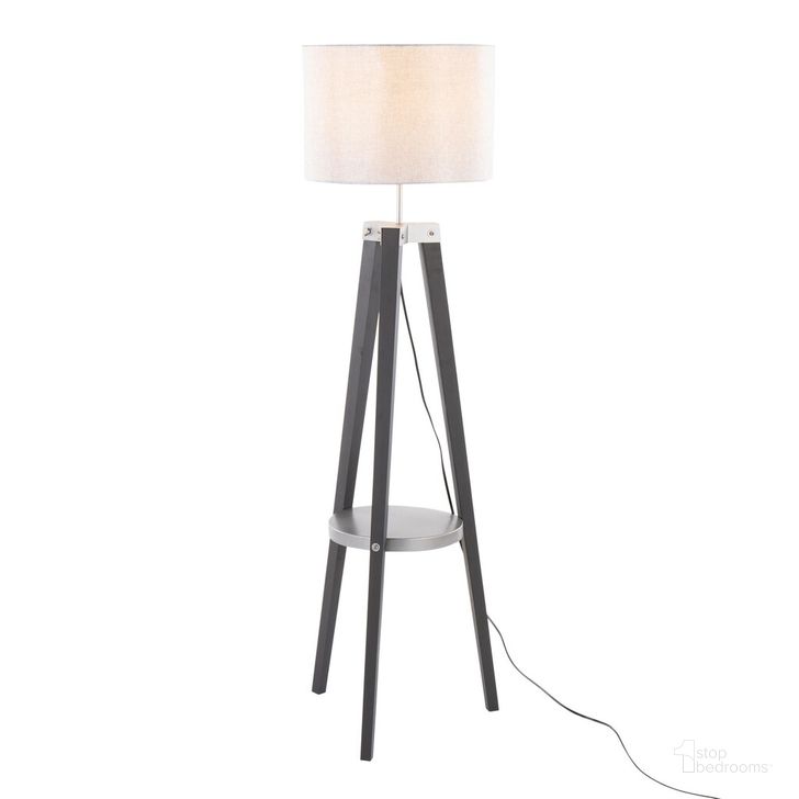 The appearance of Compass Shelf Floor Lamp In Grey designed by Lumisource in the transitional interior design. This grey piece of furniture  was selected by 1StopBedrooms from Compass Collection to add a touch of cosiness and style into your home. Sku: L-CMPFL SHF BKGY. Material: Wood. Product Type: Floor Lamp. Image1