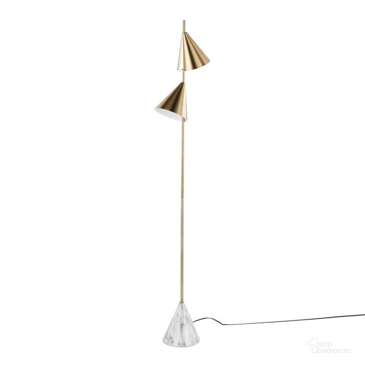 The appearance of Cone 65 Inch Metal Floor Lamp In Gold designed by Lumisource in the modern / contemporary interior design. This gold piece of furniture  was selected by 1StopBedrooms from Cone Collection to add a touch of cosiness and style into your home. Sku: LFL-CONE AUW. Material: Metal. Product Type: Floor Lamp. Image1