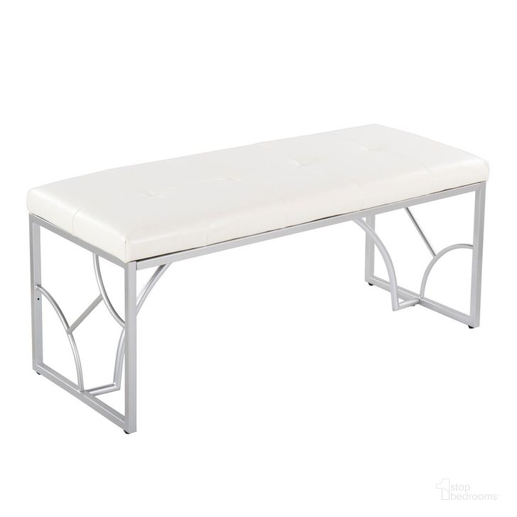 The appearance of Constellation Bench In White designed by Lumisource in the modern / contemporary interior design. This white piece of furniture  was selected by 1StopBedrooms from Constellation Collection to add a touch of cosiness and style into your home. Sku: BC-CONSTELLATIONPU2 SVW. Material: Leather. Product Type: Bench. Image1