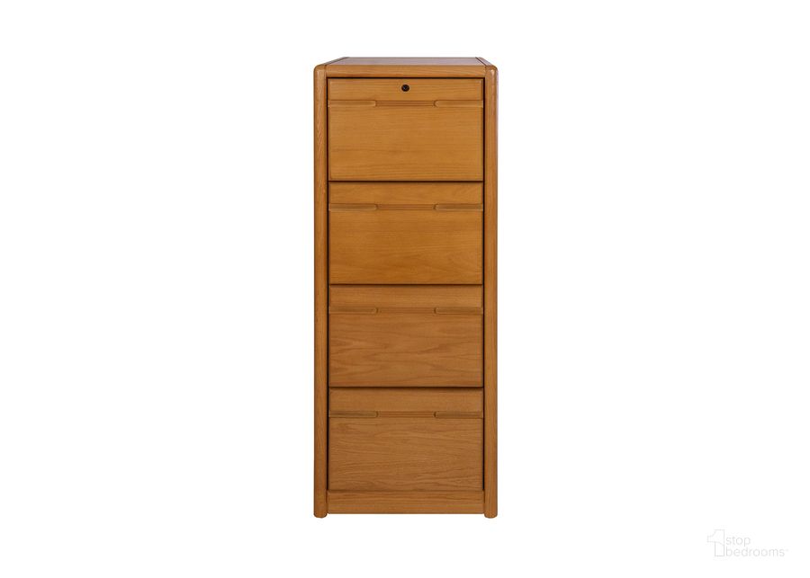The appearance of Contemporary 4-Drawer File In Natural Honey Oak designed by Martin Furniture in the modern / contemporary interior design. This honey piece of furniture  was selected by 1StopBedrooms from Contemporary Collection to add a touch of cosiness and style into your home. Sku: 00204/X. Material: Wood. Product Type: File Cabinet. Image1