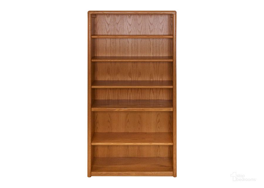 The appearance of Contemporary Bookcase with 6 Shelves In Natural Honey Oak designed by Martin Furniture in the modern / contemporary interior design. This honey piece of furniture  was selected by 1StopBedrooms from Contemporary Collection to add a touch of cosiness and style into your home. Sku: OB3670/X. Material: Wood. Product Type: Bookcase. Image1