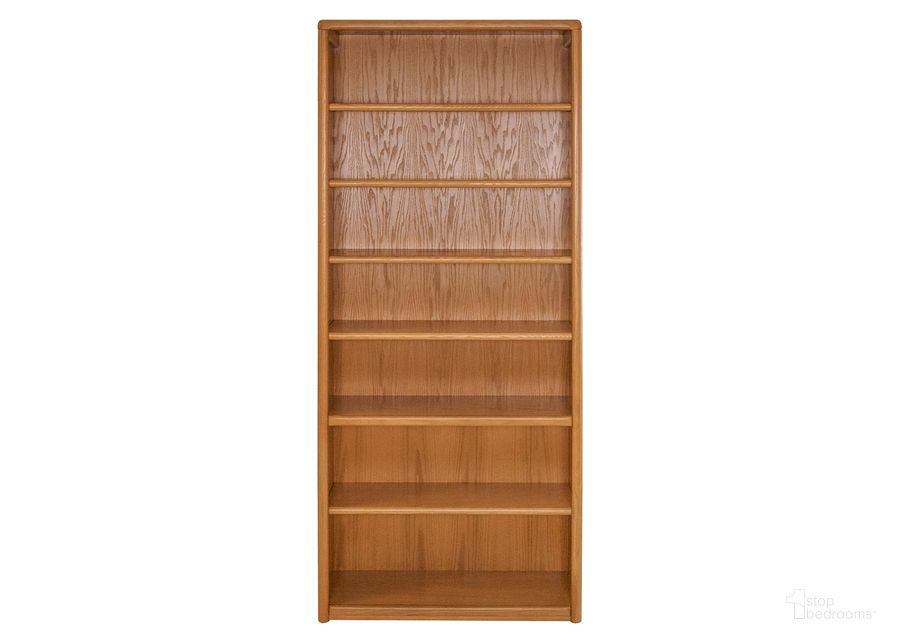 The appearance of Contemporary Bookcase with 7 Shelves In Natural Honey Oak designed by Martin Furniture in the modern / contemporary interior design. This honey piece of furniture  was selected by 1StopBedrooms from Contemporary Collection to add a touch of cosiness and style into your home. Sku: OB3684/X. Material: Wood. Product Type: Bookcase. Image1