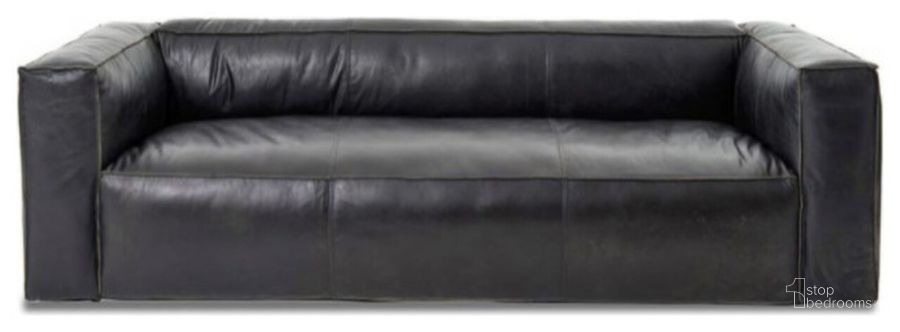 The appearance of Cooper Leather Sofa In Black designed by Primitive Collections in the modern / contemporary interior design. This black piece of furniture  was selected by 1StopBedrooms from  to add a touch of cosiness and style into your home. Sku: PCS24004SOFA10. Material: Steel. Product Type: Leather Sofa. Image1