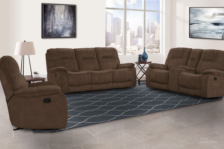 The appearance of Cooper Shadow Brown Manual Triple Reclining Living Room Set designed by Parker House in the traditional interior design. This brown piece of furniture  was selected by 1StopBedrooms from Cooper Collection to add a touch of cosiness and style into your home. Sku: MCOO#833-SBR;MCOO#822C-SBR. Material: Polyester. Product Type: Living Room Set. Image1