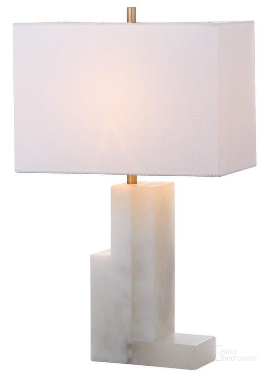 The appearance of Cora White Alabaster 27.75 Inch Table Lamp designed by Safavieh in the modern / contemporary interior design. This white piece of furniture  was selected by 1StopBedrooms from Cora Collection to add a touch of cosiness and style into your home. Sku: TBL4001A. Product Type: Table Lamp. Image1