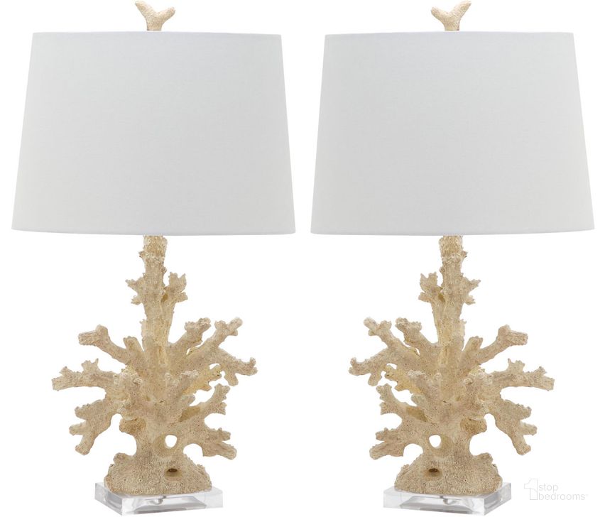 The appearance of Coral Branch Cream 28.5 Inch Table Lamp Set of 2 designed by Safavieh in the modern / contemporary interior design. This cream piece of furniture  was selected by 1StopBedrooms from Coral Collection to add a touch of cosiness and style into your home. Sku: LIT4161A-SET2. Product Type: Table Lamp. Image1