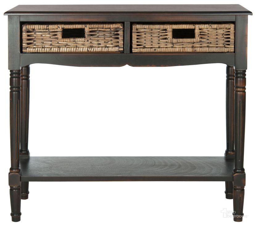 The appearance of Corbin Brown 2-Drawer Console designed by Safavieh in the rustic / southwestern interior design. This brown piece of furniture  was selected by 1StopBedrooms from Corbin Collection to add a touch of cosiness and style into your home. Sku: AMH5716A. Material: Wood. Product Type: Console. Image1