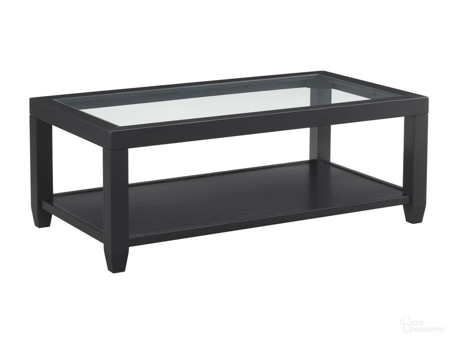 The appearance of Cordero Glass Top Coffee Table In Black designed by Martin Svensson Home in the modern / contemporary interior design. This black piece of furniture  was selected by 1StopBedrooms from Cordero Collection to add a touch of cosiness and style into your home. Sku: 830222. Product Type: Coffee Table. Material: Rubberwood. Image1