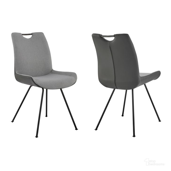The appearance of Coronado Contemporary Dining Chair Set of 2 In Gray Powder Coated Finish and Pewter Fabric designed by Armen Living in the modern / contemporary interior design. This pewter piece of furniture  was selected by 1StopBedrooms from Coronado Collection to add a touch of cosiness and style into your home. Sku: LCCDSIPW. Material: Fabric. Product Type: Dining Chair. Image1