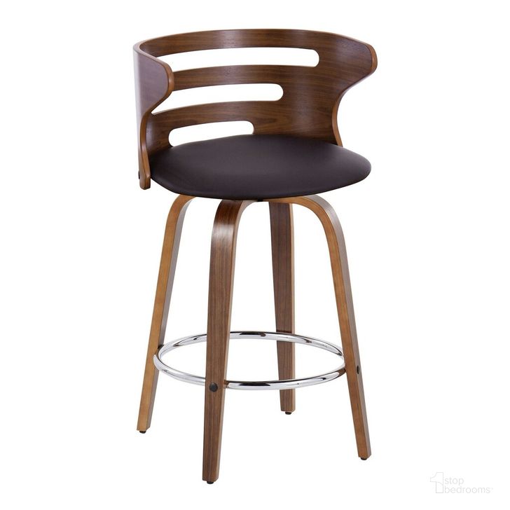 The appearance of Cosini 26 Inch Fixed Height Counter Stool Set of 2 In Brown designed by Lumisource in the transitional interior design. This brown piece of furniture  was selected by 1StopBedrooms from Cosi Collection to add a touch of cosiness and style into your home. Sku: B26-COSIPU-GRTZR2 WLWLBN2. Material: Wood. Product Type: Barstool. Image1
