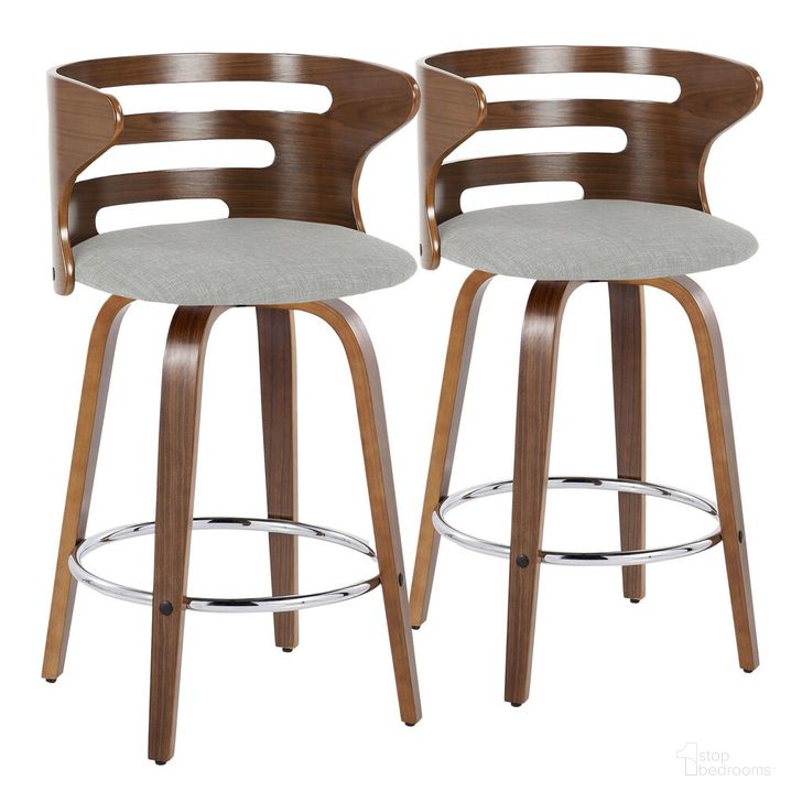 The appearance of Cosini 26 Inch Fixed Height Counter Stool Set of 2 In Grey designed by Lumisource in the transitional interior design. This grey piece of furniture  was selected by 1StopBedrooms from Cosi Collection to add a touch of cosiness and style into your home. Sku: B26-COSIFB-GRTZR2 WLWLGY2. Material: Wood. Product Type: Barstool. Image1