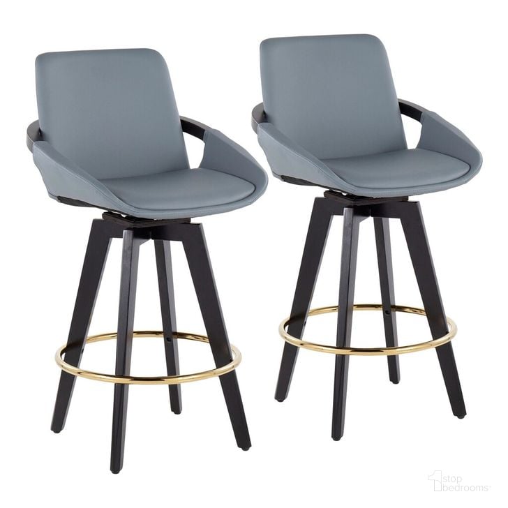 The appearance of Cosmo Swivel Fixed Height Counter Stool Set of 2 In Grey designed by Lumisource in the modern / contemporary interior design. This grey piece of furniture  was selected by 1StopBedrooms from Cosmo Collection to add a touch of cosiness and style into your home. Sku: B26-COSMO2-SWVG BKGY2. Material: Wood. Product Type: Barstool. Image1