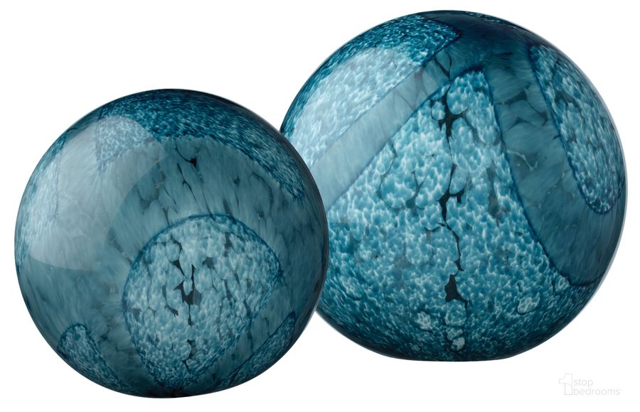 The appearance of Cosmos Indigo Glass Balls designed by Jamie Young Company in the coastal interior design. This indigo piece of furniture  was selected by 1StopBedrooms from Cosmos Collection to add a touch of cosiness and style into your home. Sku: 7COSM-BAIN. Material: Glass. Product Type: Decor. Image1