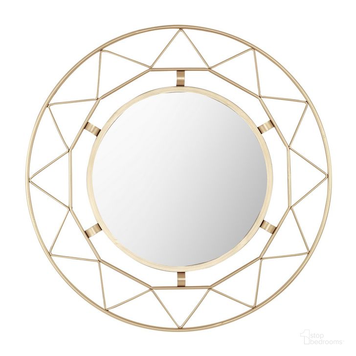 The appearance of Cosria Mirror in Gold designed by Safavieh in the modern / contemporary interior design. This gold piece of furniture  was selected by 1StopBedrooms from Cosria Collection to add a touch of cosiness and style into your home. Sku: MRR1053A. Material: Wood. Product Type: Mirror. Image1
